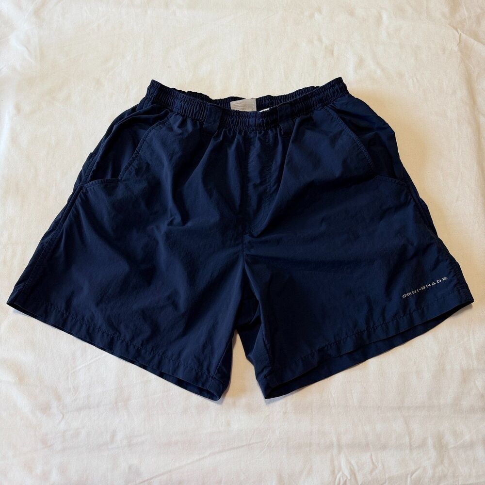 Columbia PFG Backcast III 6" Water Shorts Navy Blue Nylon Swim Trunks Small